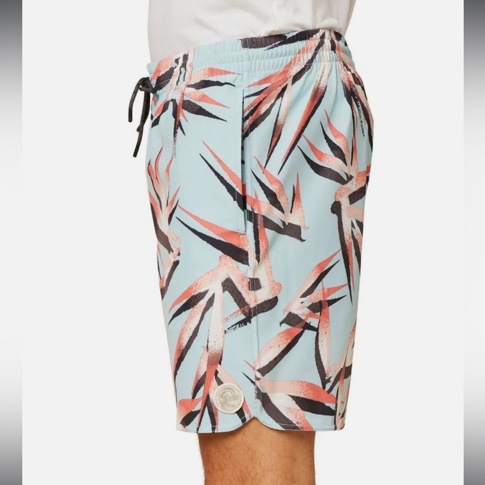 O'Neill Mens Birds Volley Tropical Boardshorts Swim Trunks- Size Small - Picture 2 of 12